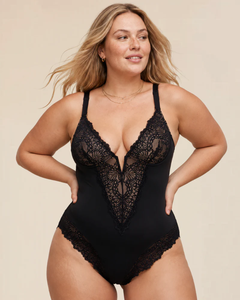 V-Neck Half Laced Bodysuit - Image 3